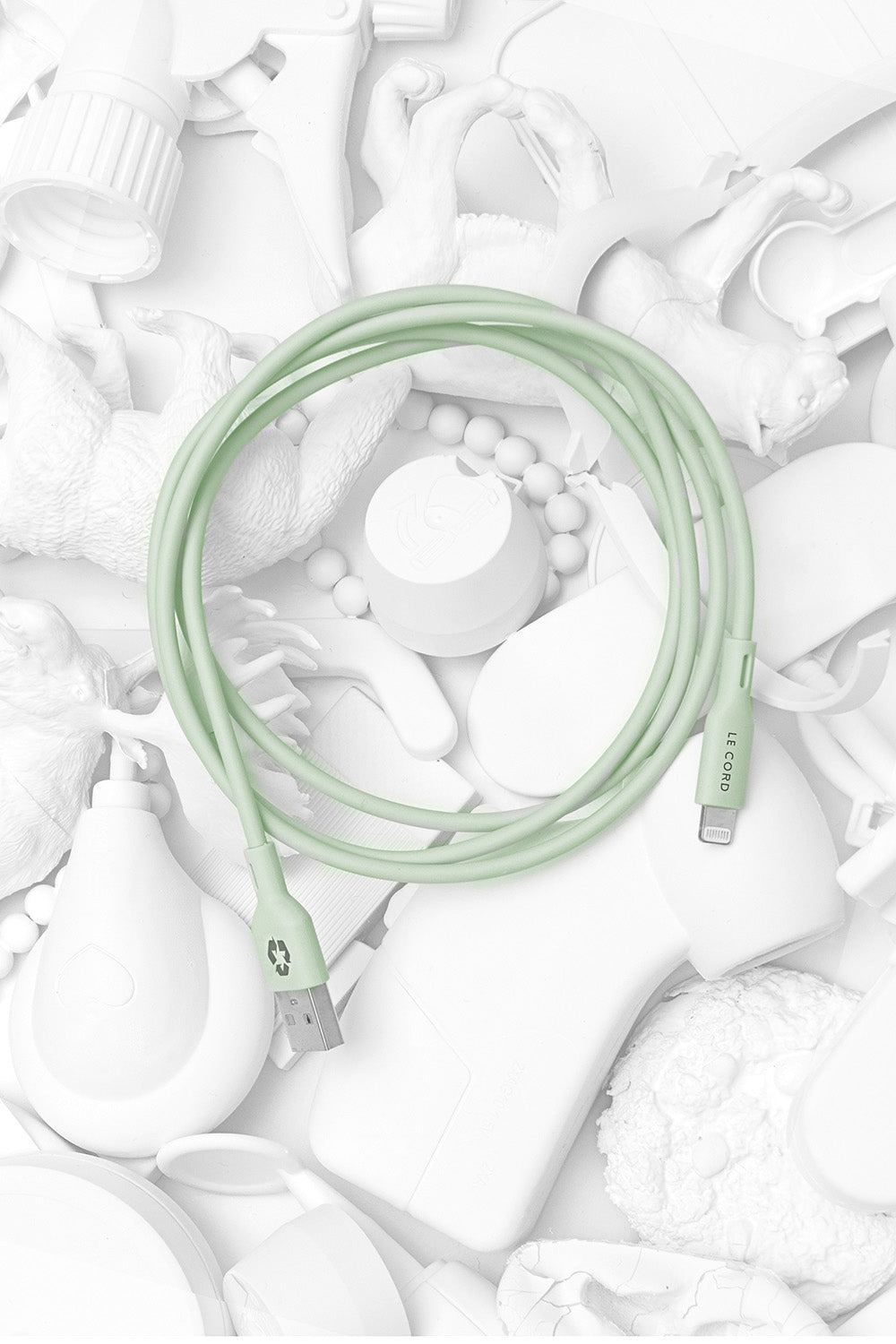 Pale Pine iPhone Lightning cable · 1.2 meter · Made of recycled plastics