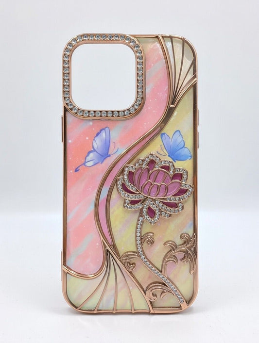 Luxury Floral Crystal Case for iPhone 16 Pro Max