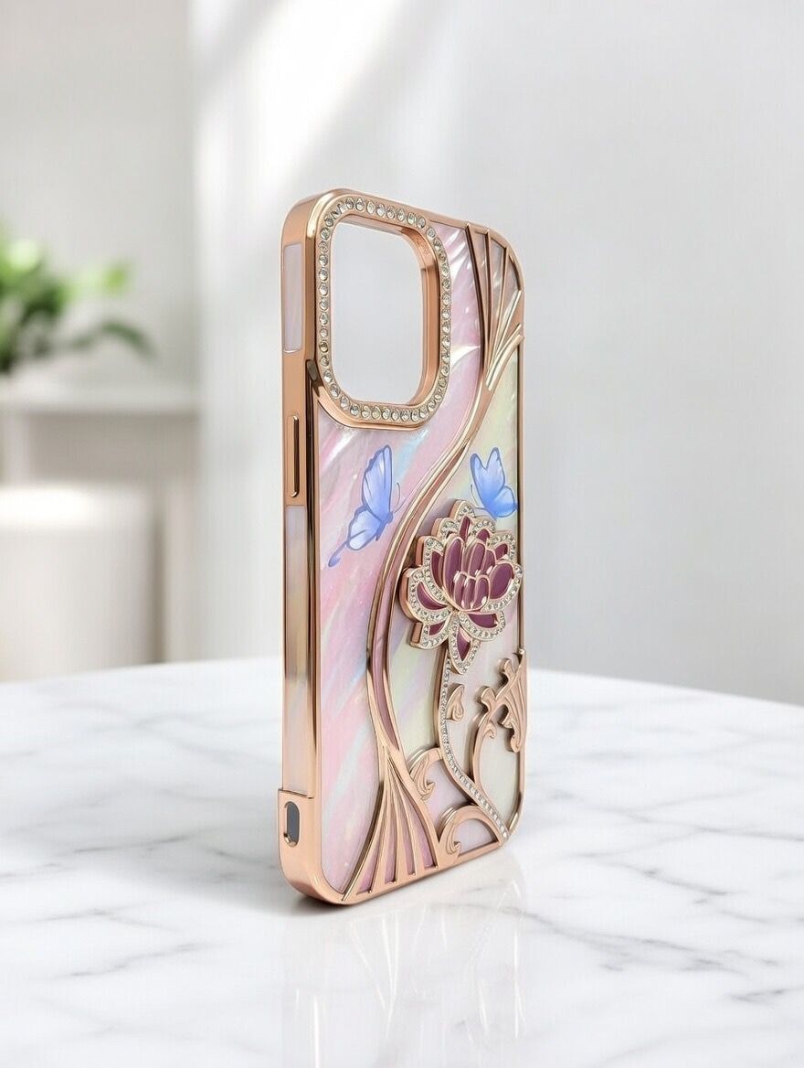 Luxury Floral Crystal Case for iPhone 16 Pro Max