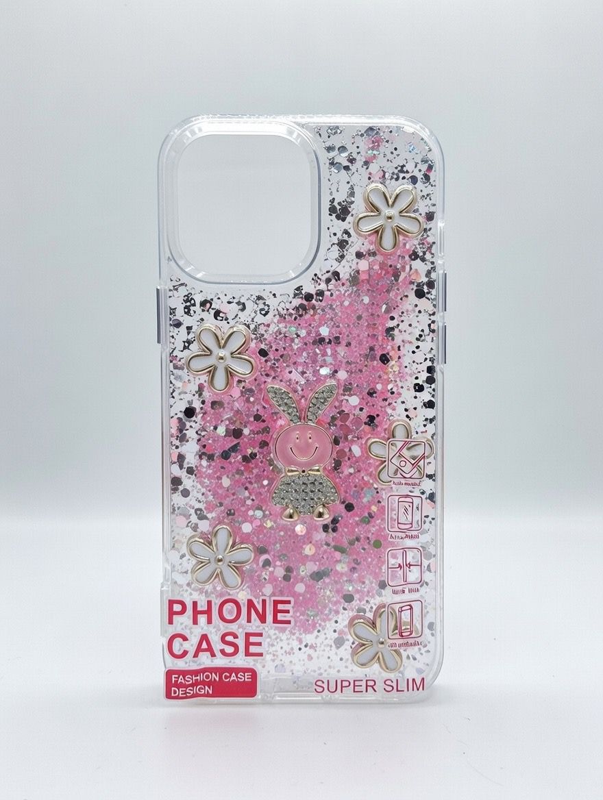 Cute Bunny Glitter Case for iPhone 16 Pro Max
